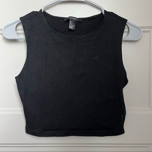 Forever 21 Black Sleeveless Crop Top Size Small